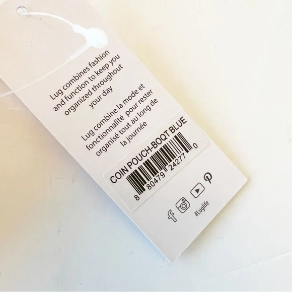 Lug Blue Bouquet Floral Mini Round Coin Pouch Zip Around Change Purse New w/ Tag - Picture 6 of 7